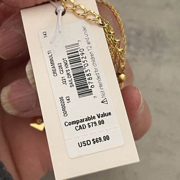 NWT Kate Spade Sailor's Knot Faux Pearl Pendant Gold Chain 17-20" Necklace $70 - Picture 8 of 8